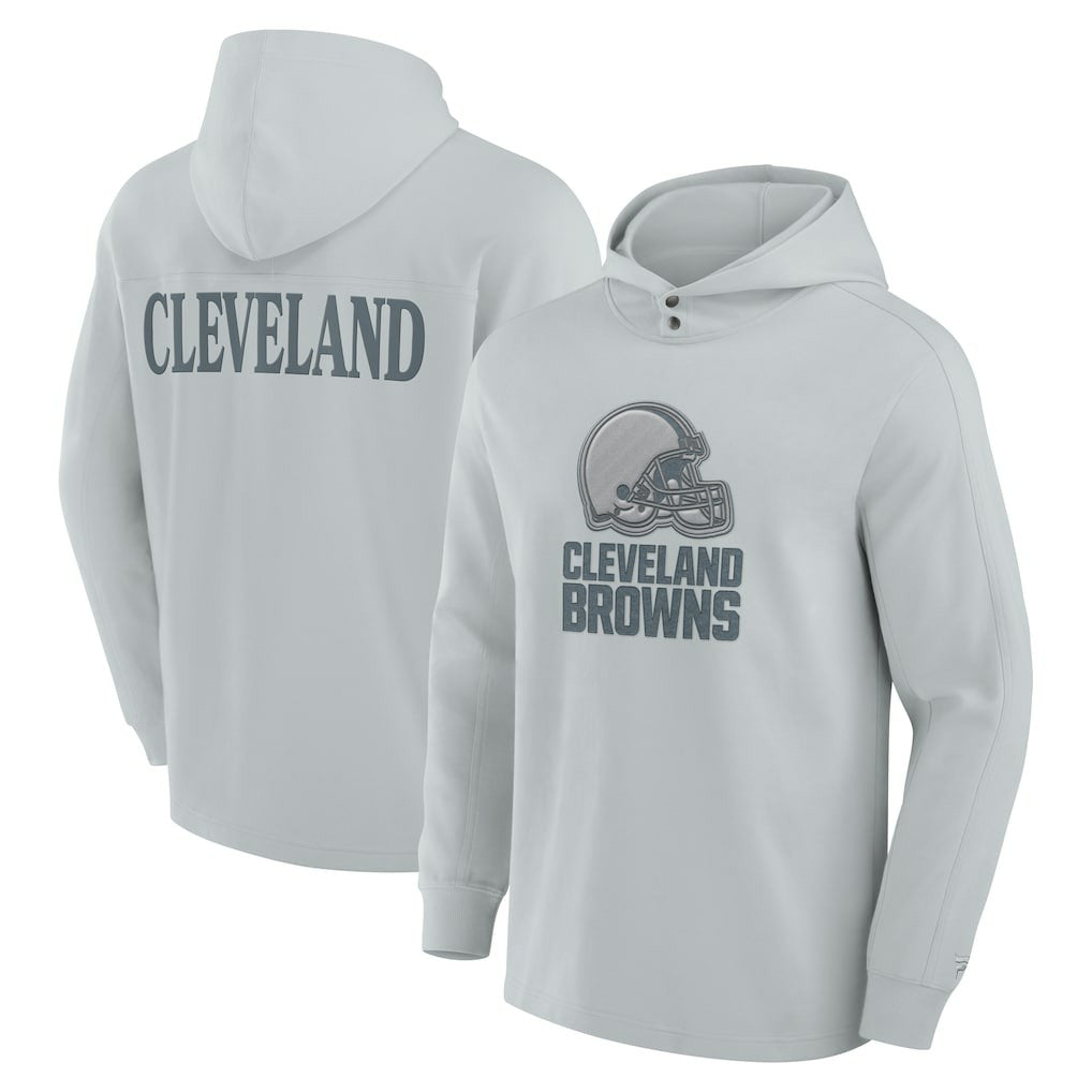 Cleveland Browns Elements Blaze Tri-Blend Long Sleeve Hoodie T-Shirt Gray