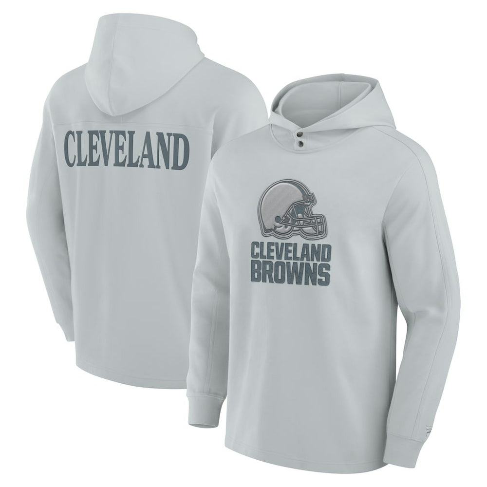 Cleveland Browns Elements Blaze Tri-Blend Long Sleeve Hoodie T-Shirt Gray