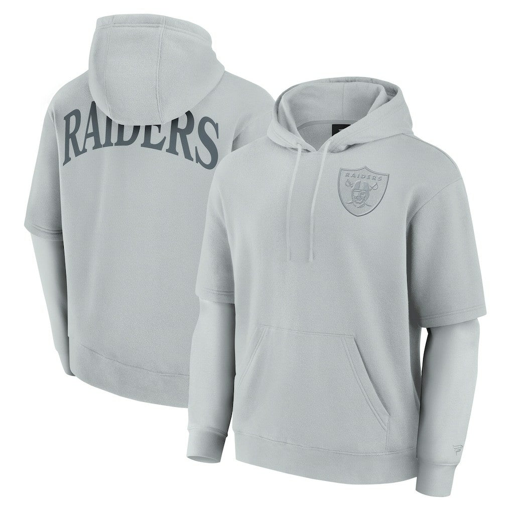 Las Vegas Raiders Unisex Sleek Elements Pullover Hoodie Gray