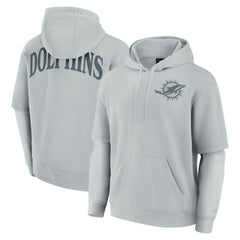 Miami Dolphins Unisex Sleek Elements Pullover Hoodie Gray