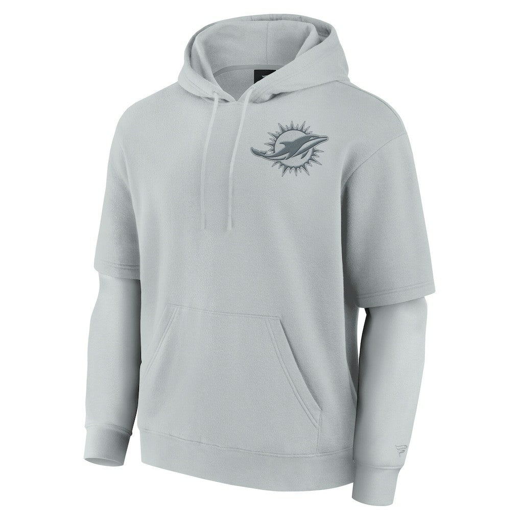 Miami Dolphins Unisex Sleek Elements Pullover Hoodie Gray