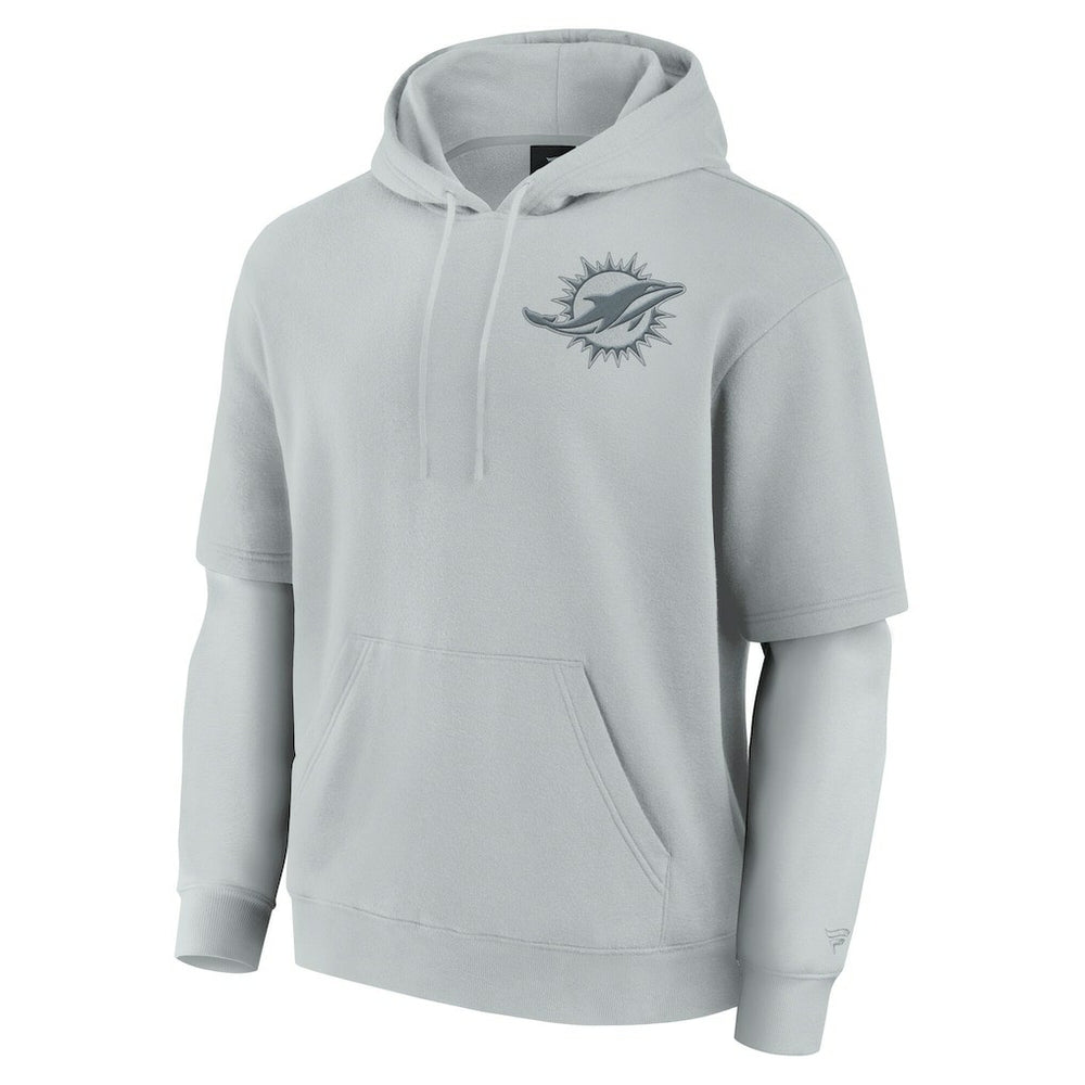 Miami Dolphins Unisex Sleek Elements Pullover Hoodie Gray