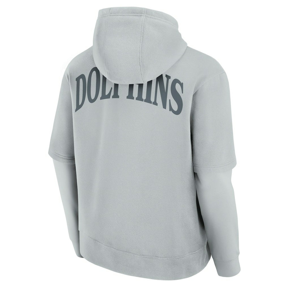 Miami Dolphins Unisex Sleek Elements Pullover Hoodie Gray