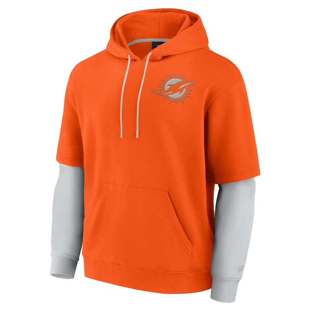 Miami Dolphins Unisex Sleek Elements Pullover Hoodie Orange