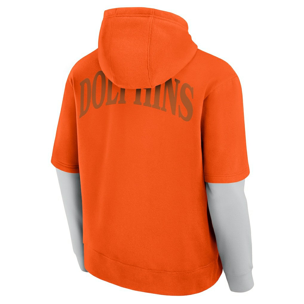 Miami Dolphins Unisex Sleek Elements Pullover Hoodie Orange