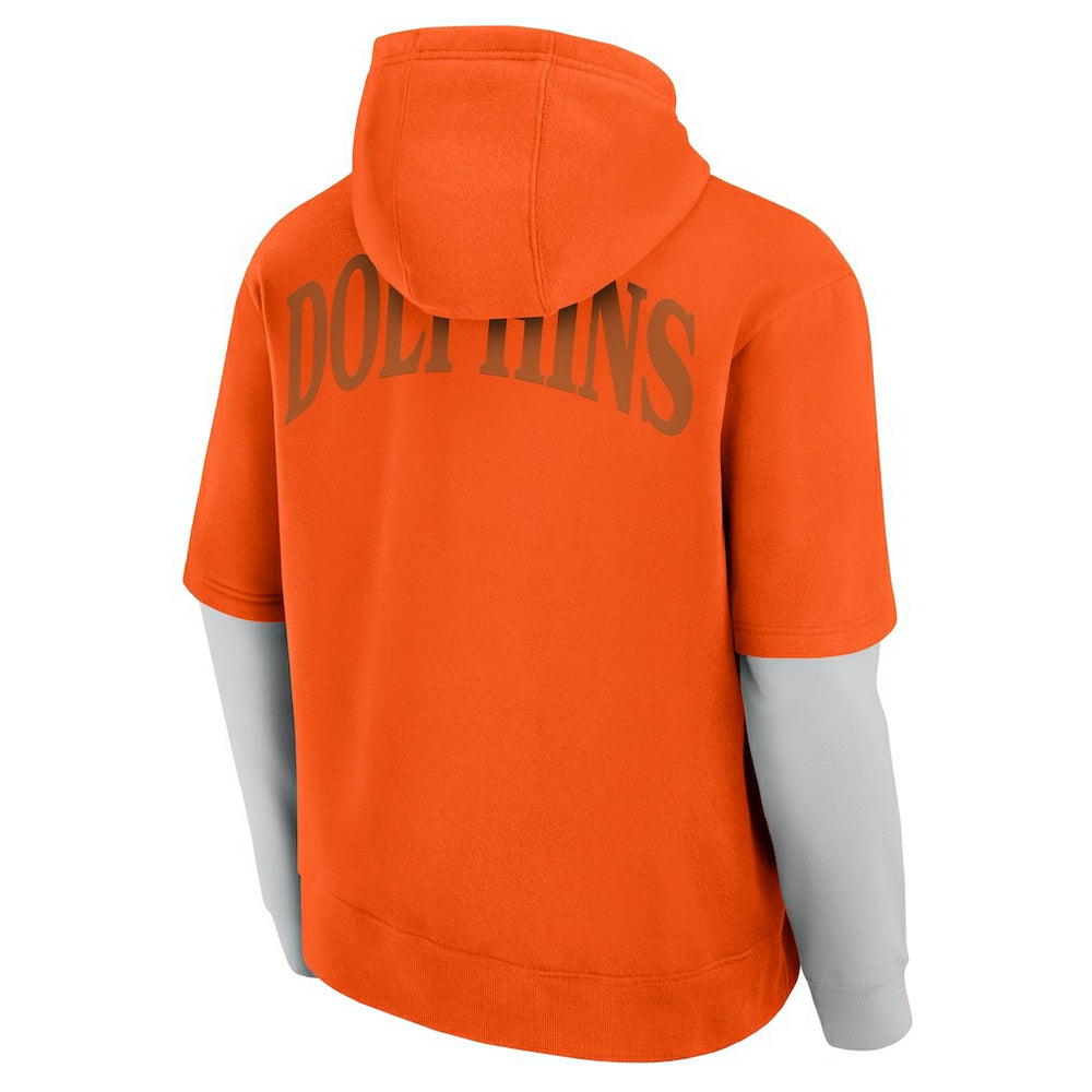 Miami Dolphins Unisex Sleek Elements Pullover Hoodie Orange