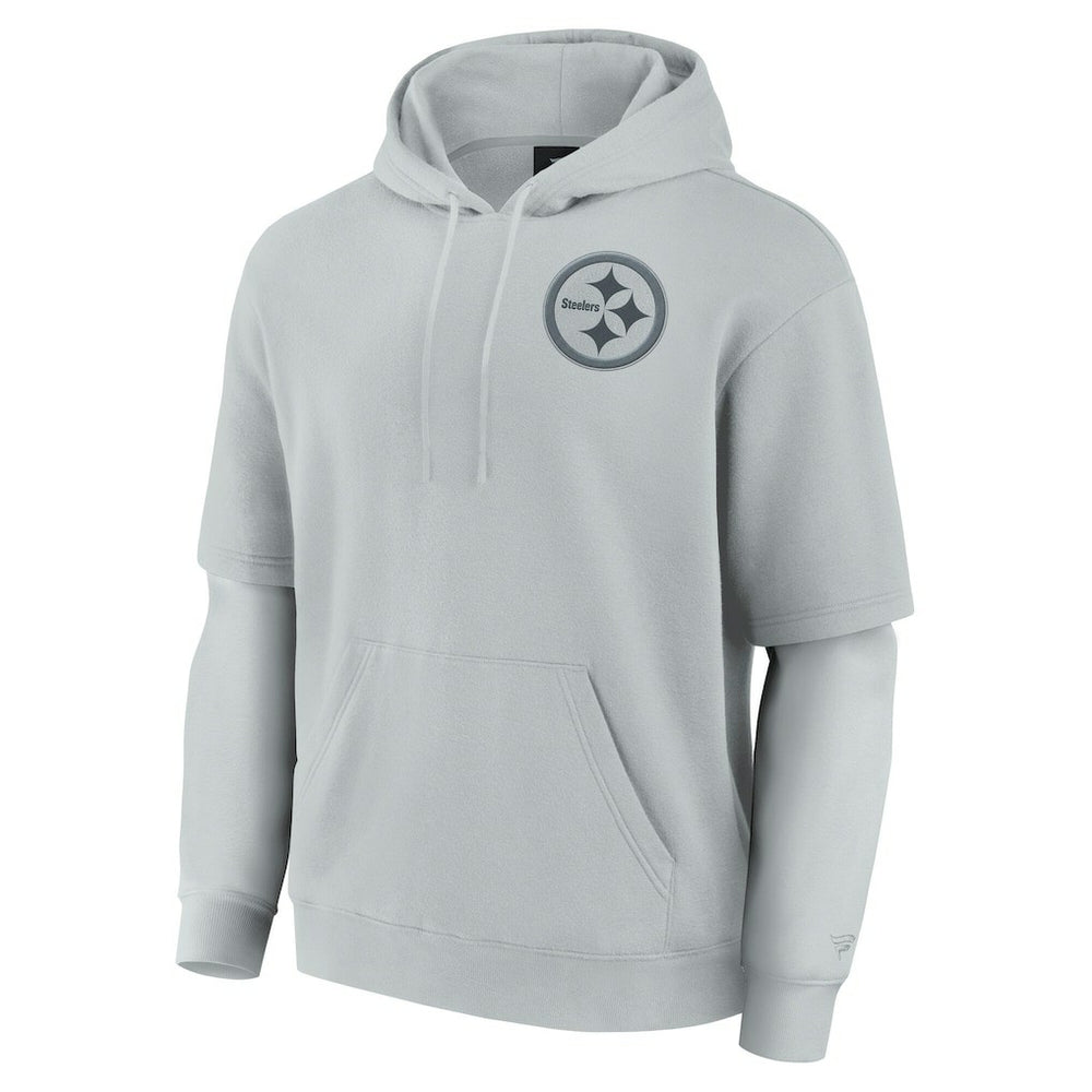 Pittsburgh Steelers Unisex Sleek Elements Pullover Hoodie Gray