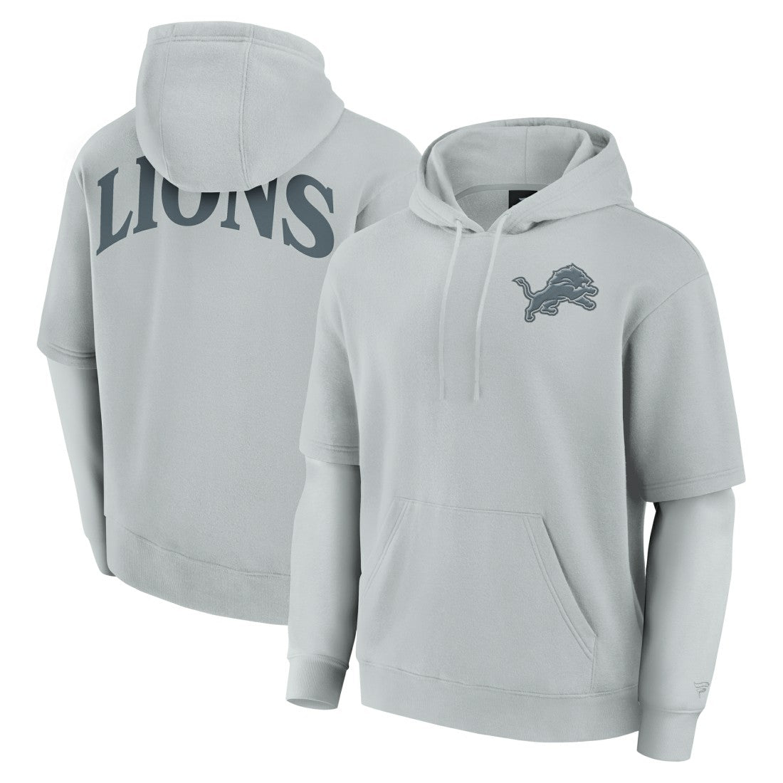 Detroit Lions Unisex Sleek Elements Pullover Hoodie Gray