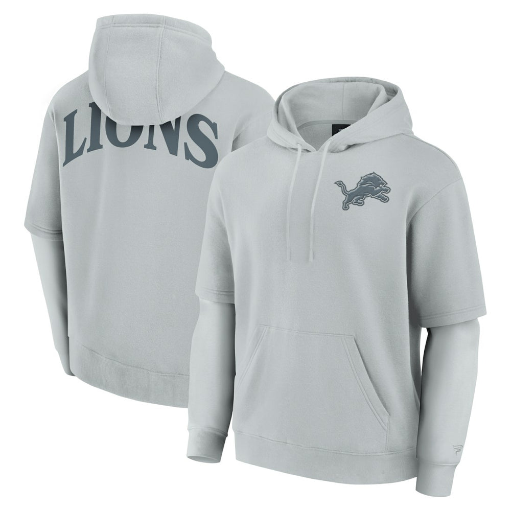 Detroit Lions Unisex Sleek Elements Pullover Hoodie Gray
