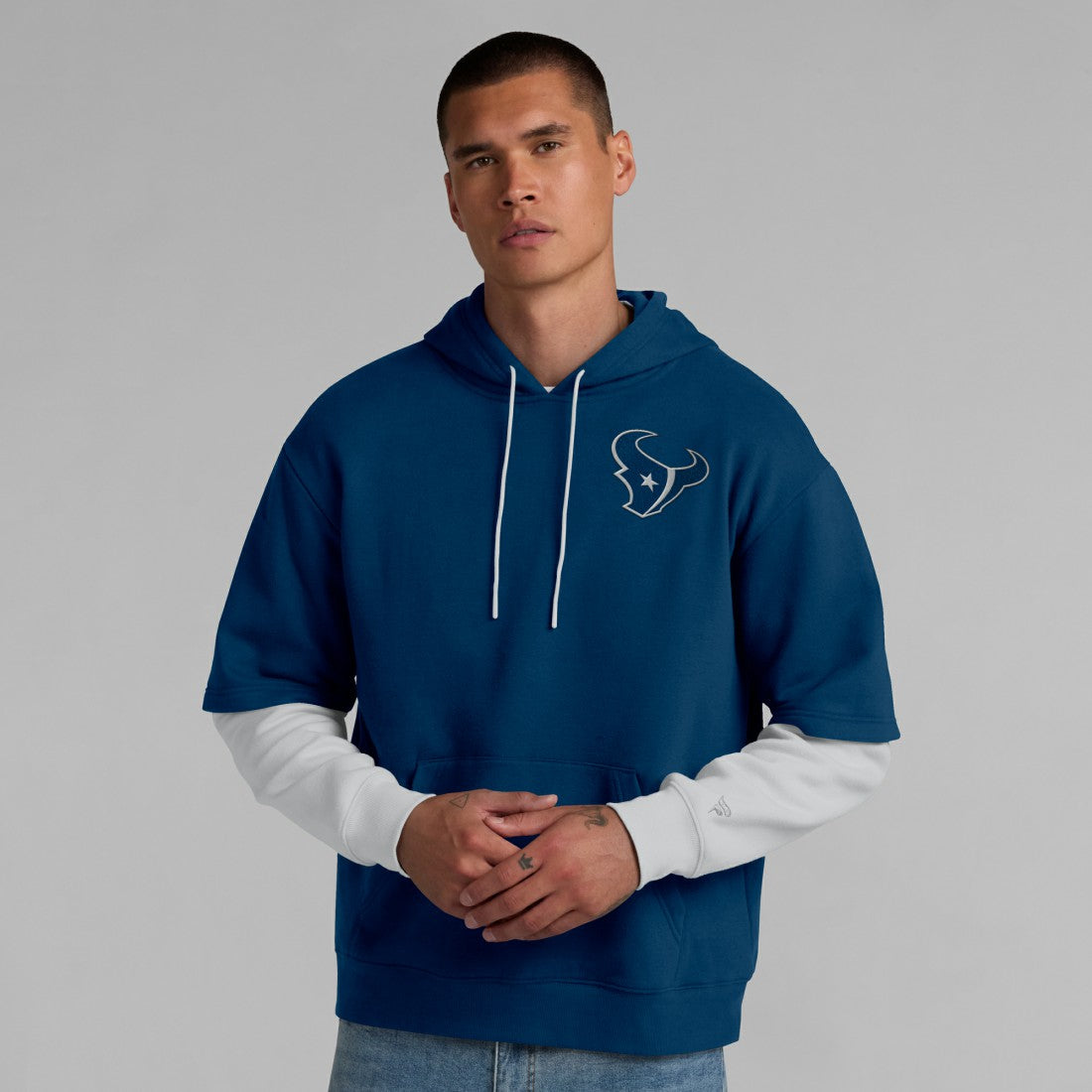 Houston Texans Unisex Sleek Elements Pullover Hoodie Navy