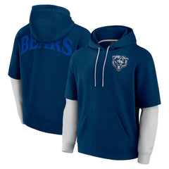 Chicago Bears Unisex Sleek Elements Pullover Hoodie Navy