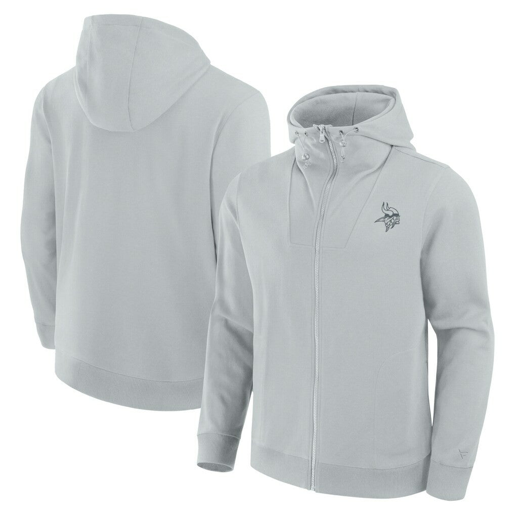 Minnesota Vikings Unisex Front Office Full-Zip Hoodie Gray