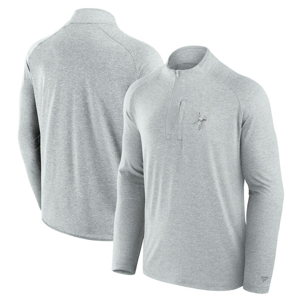 Minnesota Vikings Unisex Front Office Performance Primary Quarter-Zip Jacket Gray