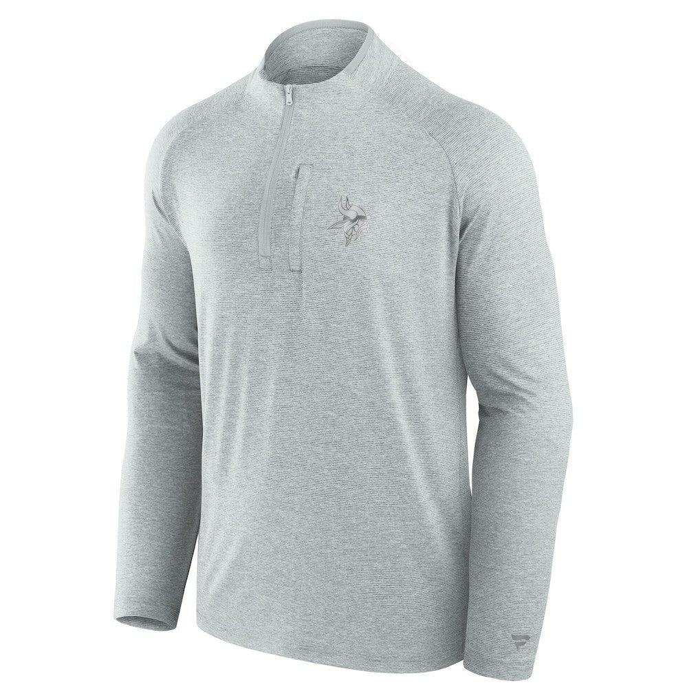 Minnesota Vikings Unisex Front Office Performance Primary Quarter-Zip Jacket Gray