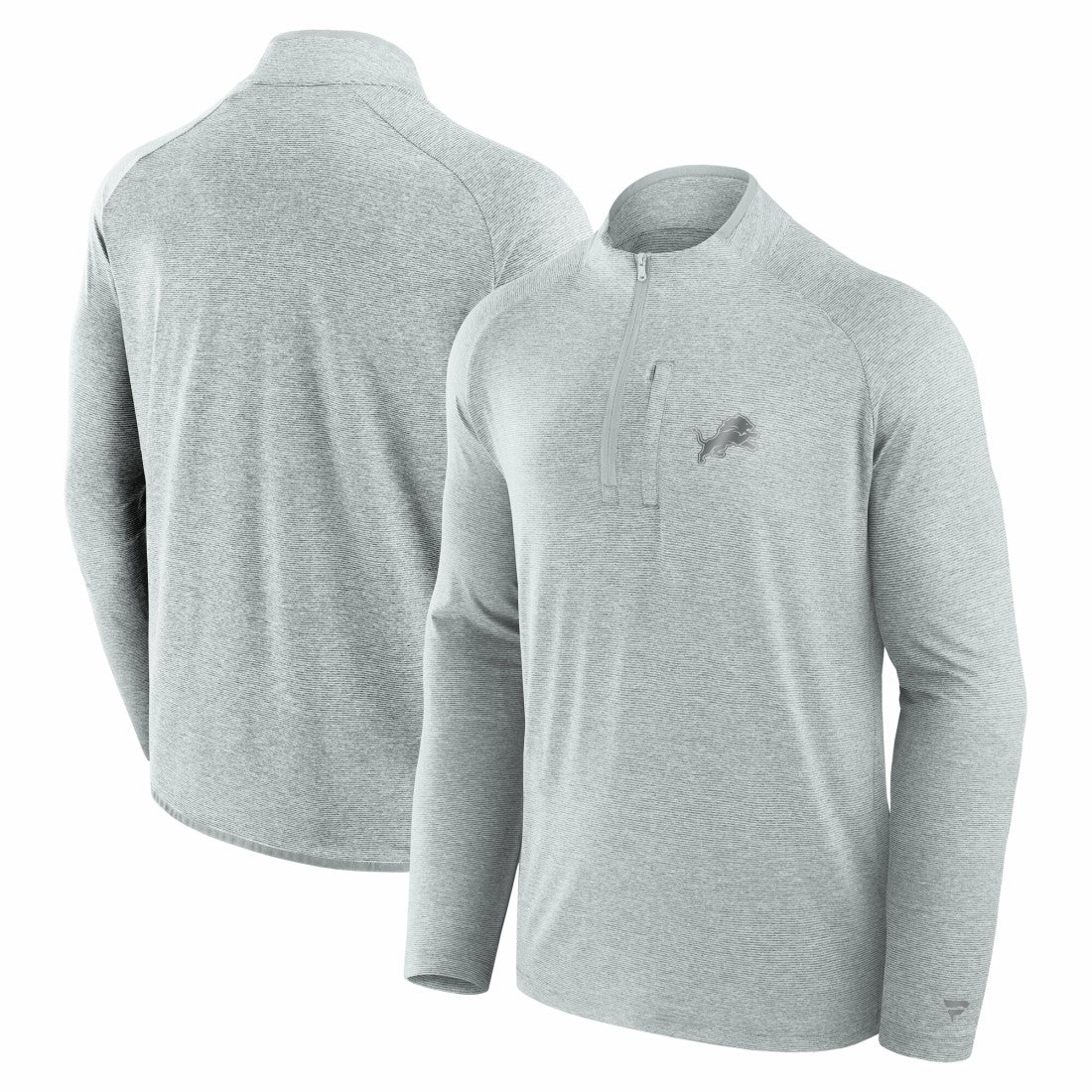 Detroit Lions Unisex Front Office Performance Primary Quarter-Zip Jacket Gray