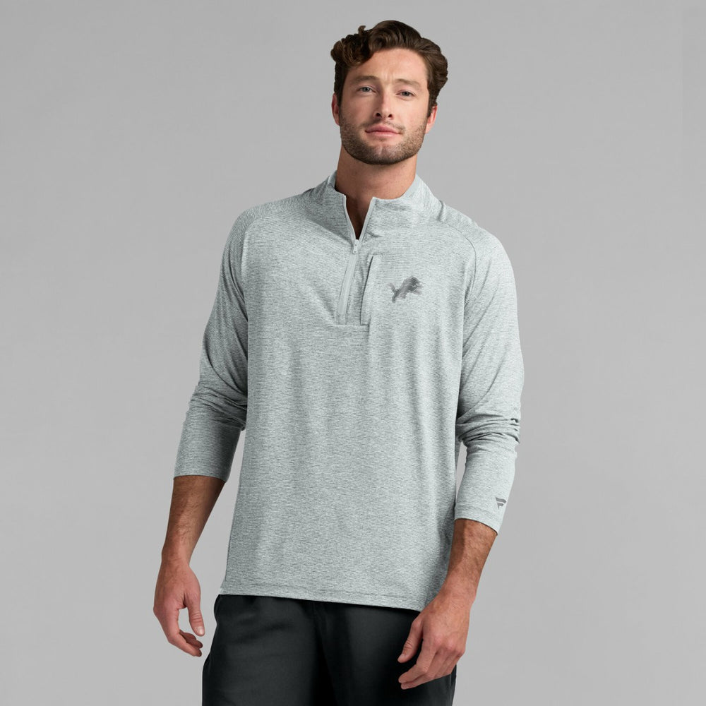 Detroit Lions Unisex Front Office Performance Primary Quarter-Zip Jacket Gray