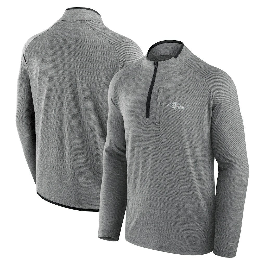 Baltimore Ravens Unisex Front Office Performance Primary Quarter-Zip Jacket Charcoal