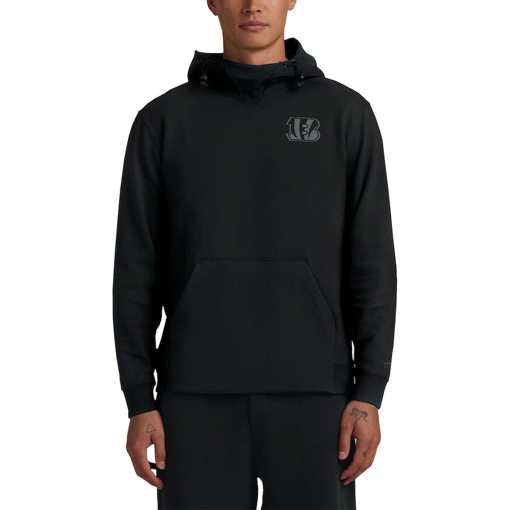 Cincinnati Bengals Unisex Front Office Tonal Tri-Blend Pullover Hoodie Black
