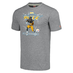 James Harrison Pittsburgh Steelers Homage Unisex NFL Blitz Retired Player Tri-Blend T-Shirt Heathered Heather Gray