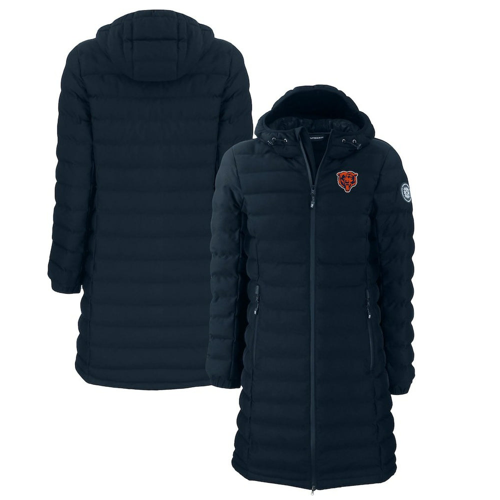 Chicago Bears Cutter & Buck Women's Throwback Logo Mission Ridge Repreve Eco Insulated Full-Zip Puffer Jacket Navy