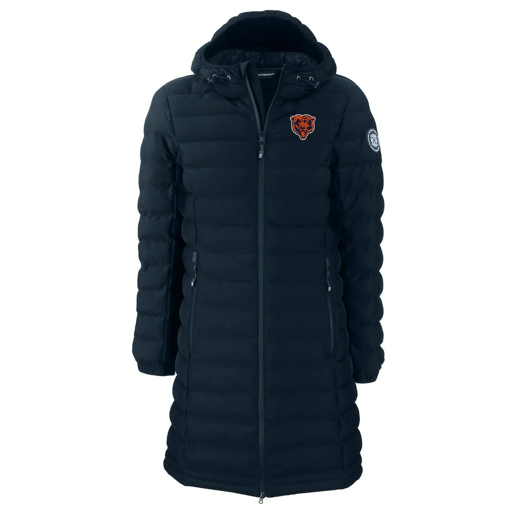 Chicago Bears Cutter & Buck Women's Throwback Logo Mission Ridge Repreve Eco Insulated Full-Zip Puffer Jacket Navy