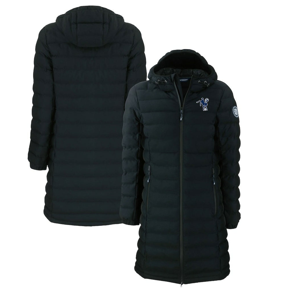Indianapolis Colts Cutter & Buck Women's Throwback Logo Mission Ridge Repreve Eco Insulated Full-Zip Puffer Jacket Black