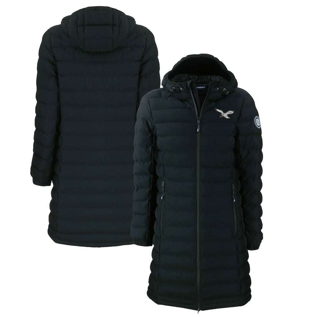 Philadelphia Eagles Cutter & Buck Women's Throwback Logo Mission Ridge Repreve Eco Insulated Full-Zip Puffer Jacket Black