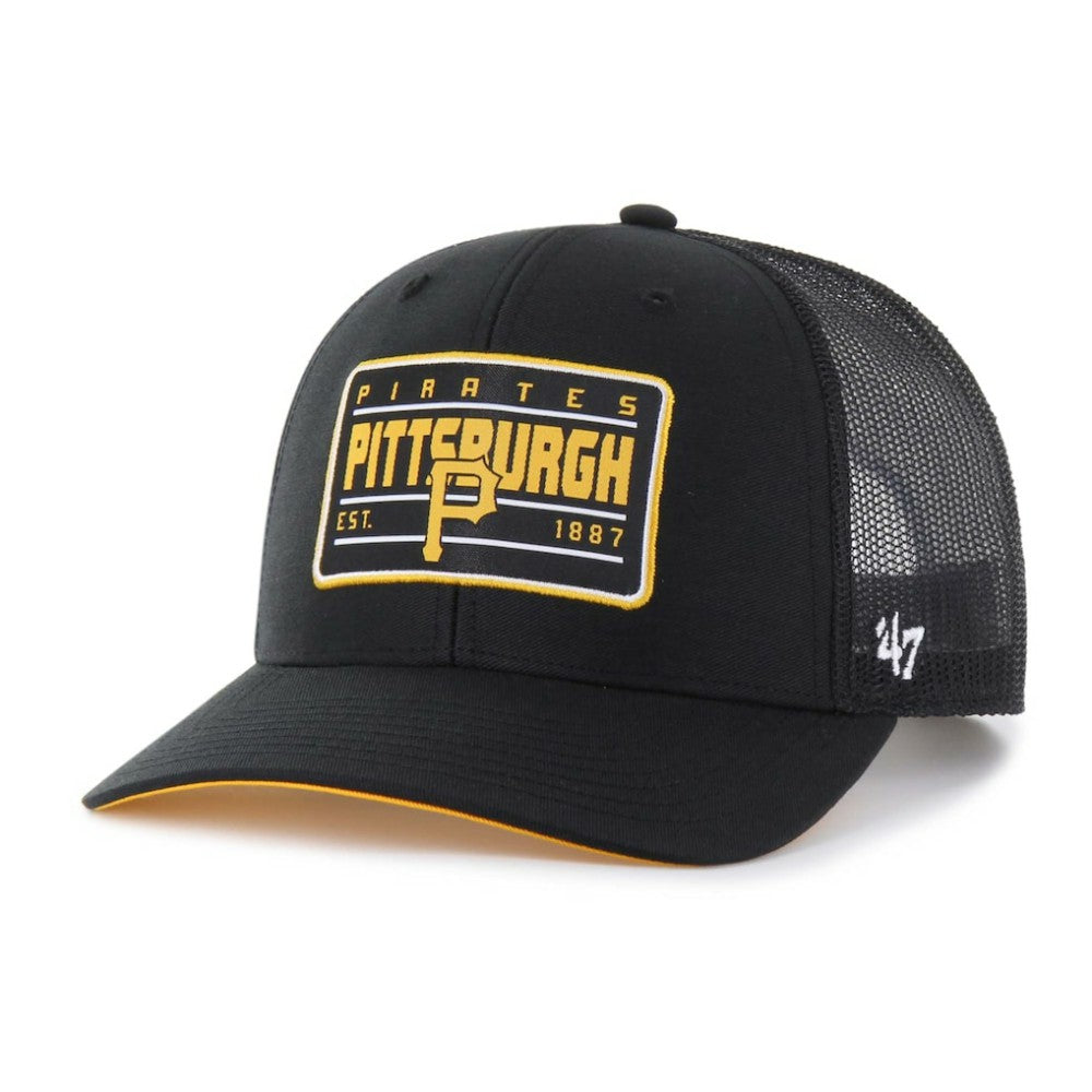 Pittsburgh Pirates '47 Hardline Trucker Adjustable Hat - Black Hats