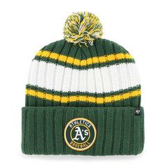 Oakland Athletics '47 Plateau Cuffed Knit Hat with Pom - Green Hats