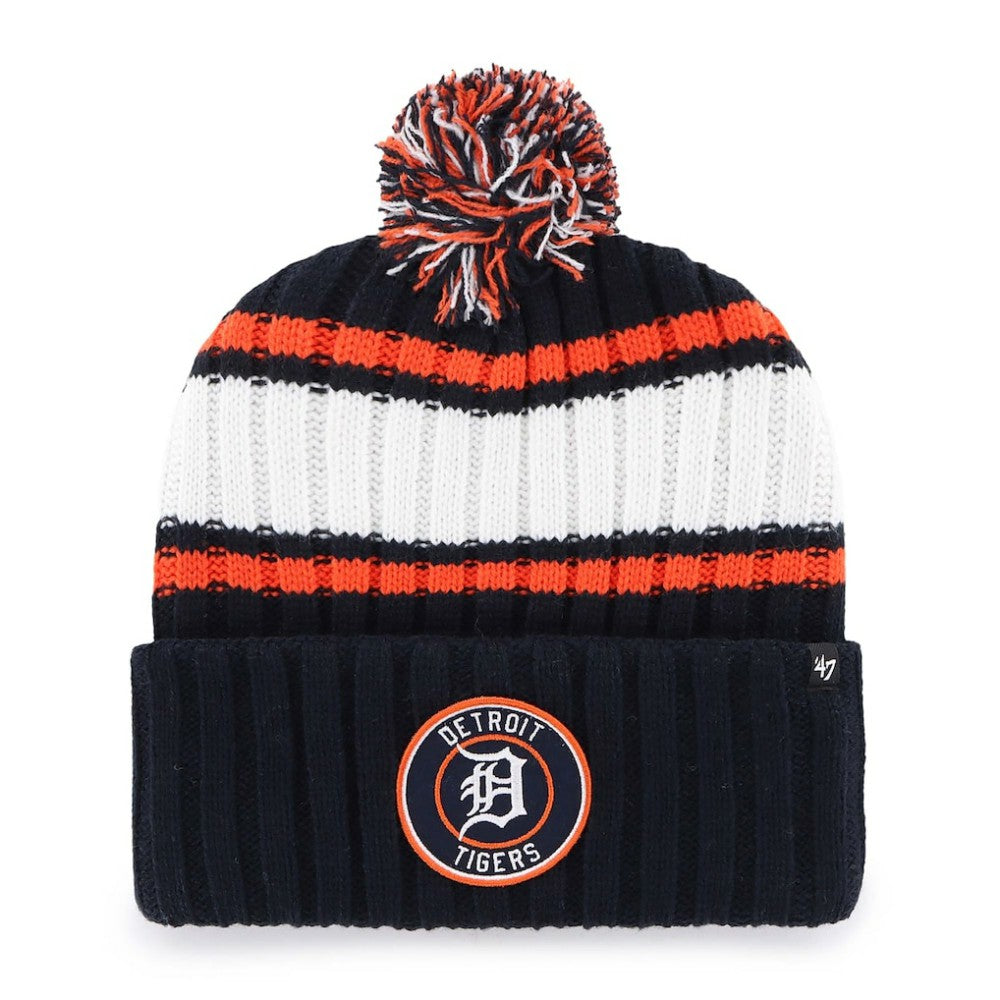 Detroit Tigers '47 Plateau Cuffed Knit Hat with Pom - Navy Hats
