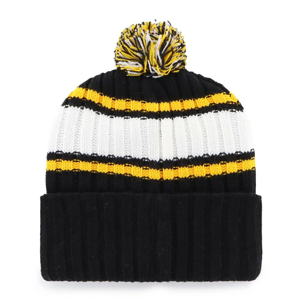 Pittsburgh Pirates '47 Plateau Cuffed Knit Hat with Pom - Black Hats