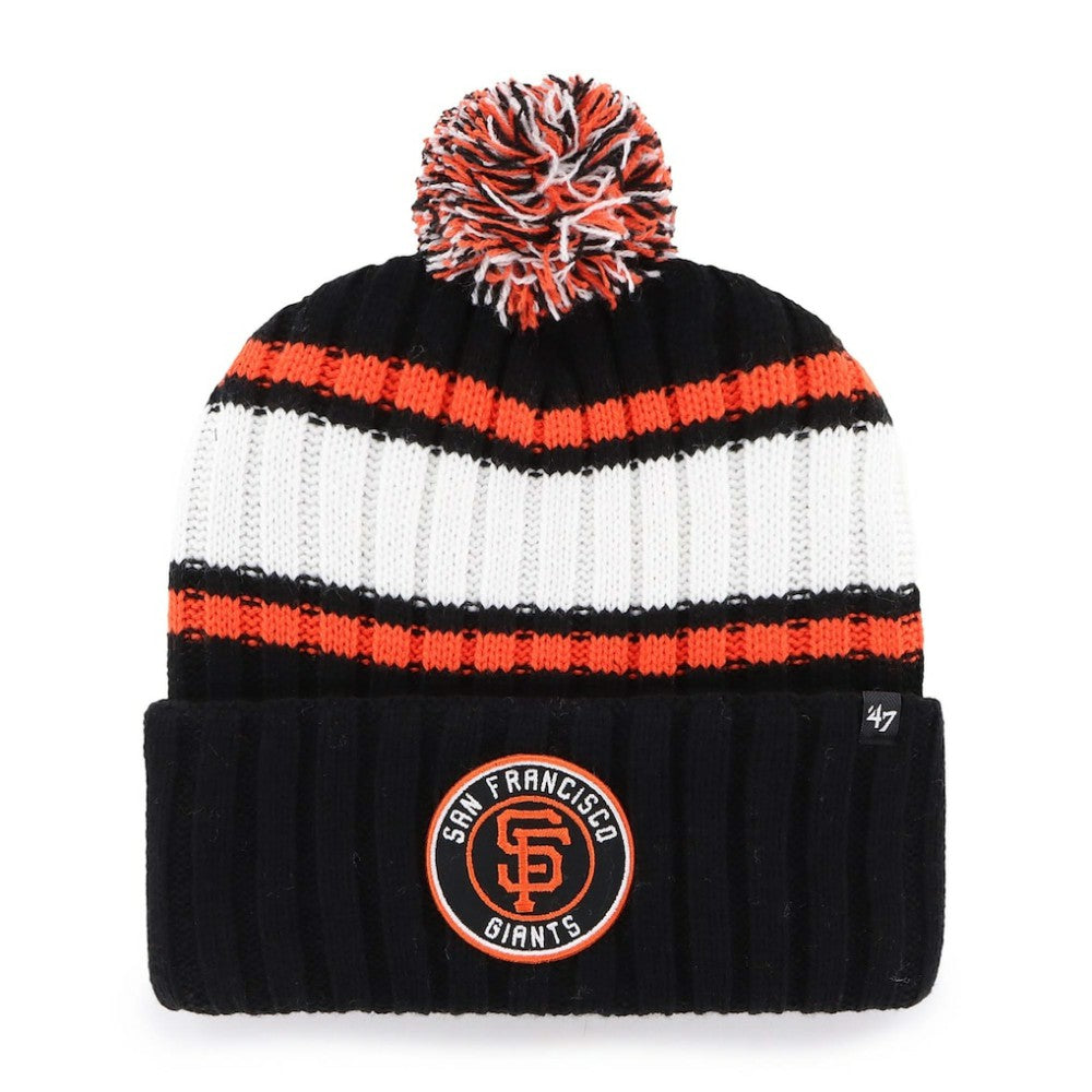 San Francisco Giants '47 Plateau Cuffed Knit Hat with Pom - Black Hats
