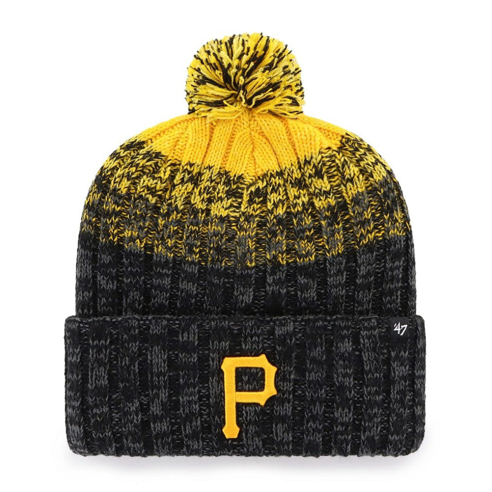 Pittsburgh Pirates '47 Cascade Cuffed Knit Hat with Pom - Black Hats