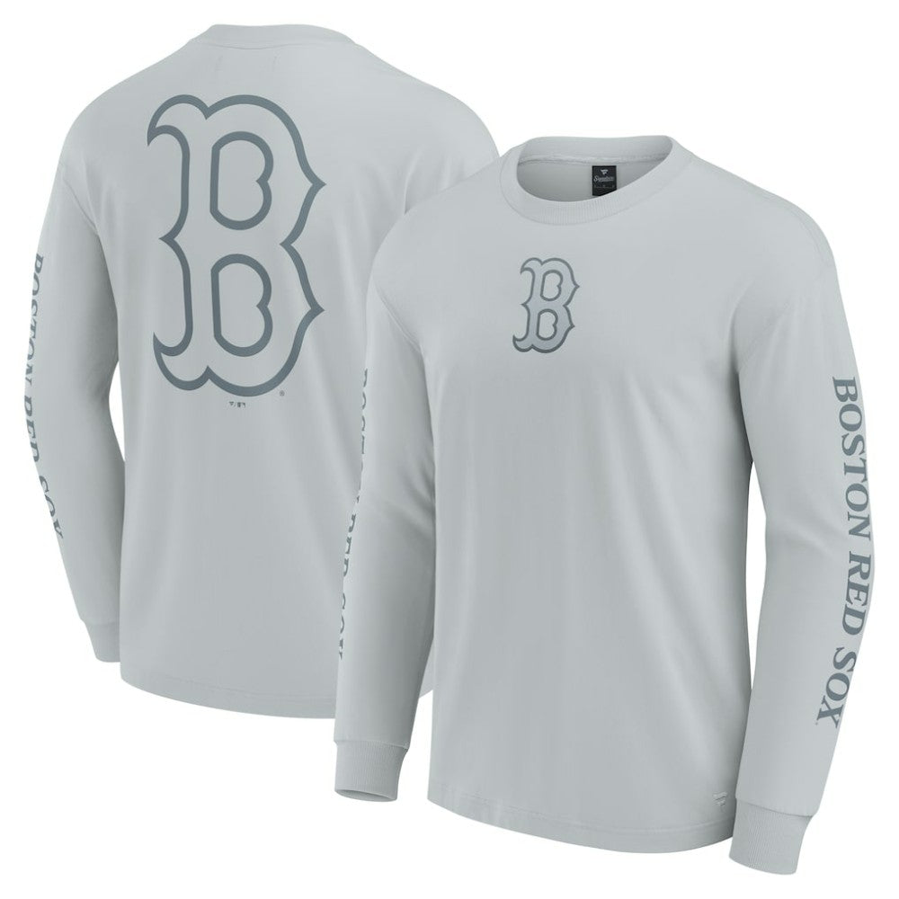 Boston Red Sox Fanatics Elements Strive Long Sleeve T-Shirt - Gray T-shirts