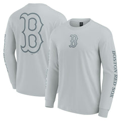 Boston Red Sox Fanatics Elements Strive Long Sleeve T-Shirt - Gray T-shirts