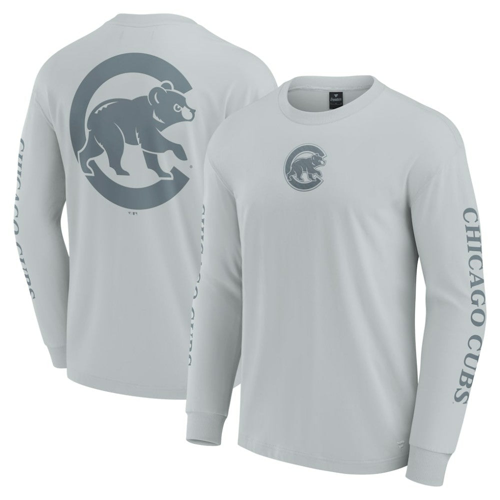 Chicago Cubs Fanatics Elements Strive Long Sleeve T-Shirt - Gray T-shirts