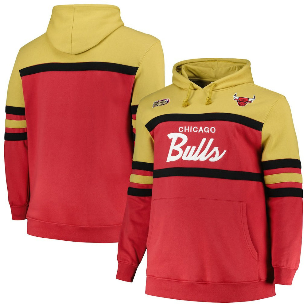 Chicago Bulls Big & Tall Hardwood Classics Head Coach Pullover Hoodie Red