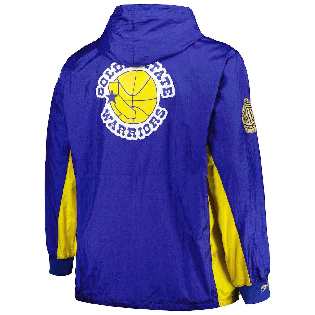 Golden State Warriors Big & Tall Hardwood Classics Team OG 2.0 Anorak Hoodie Quarter-Zip Windbreaker Jacket Royal