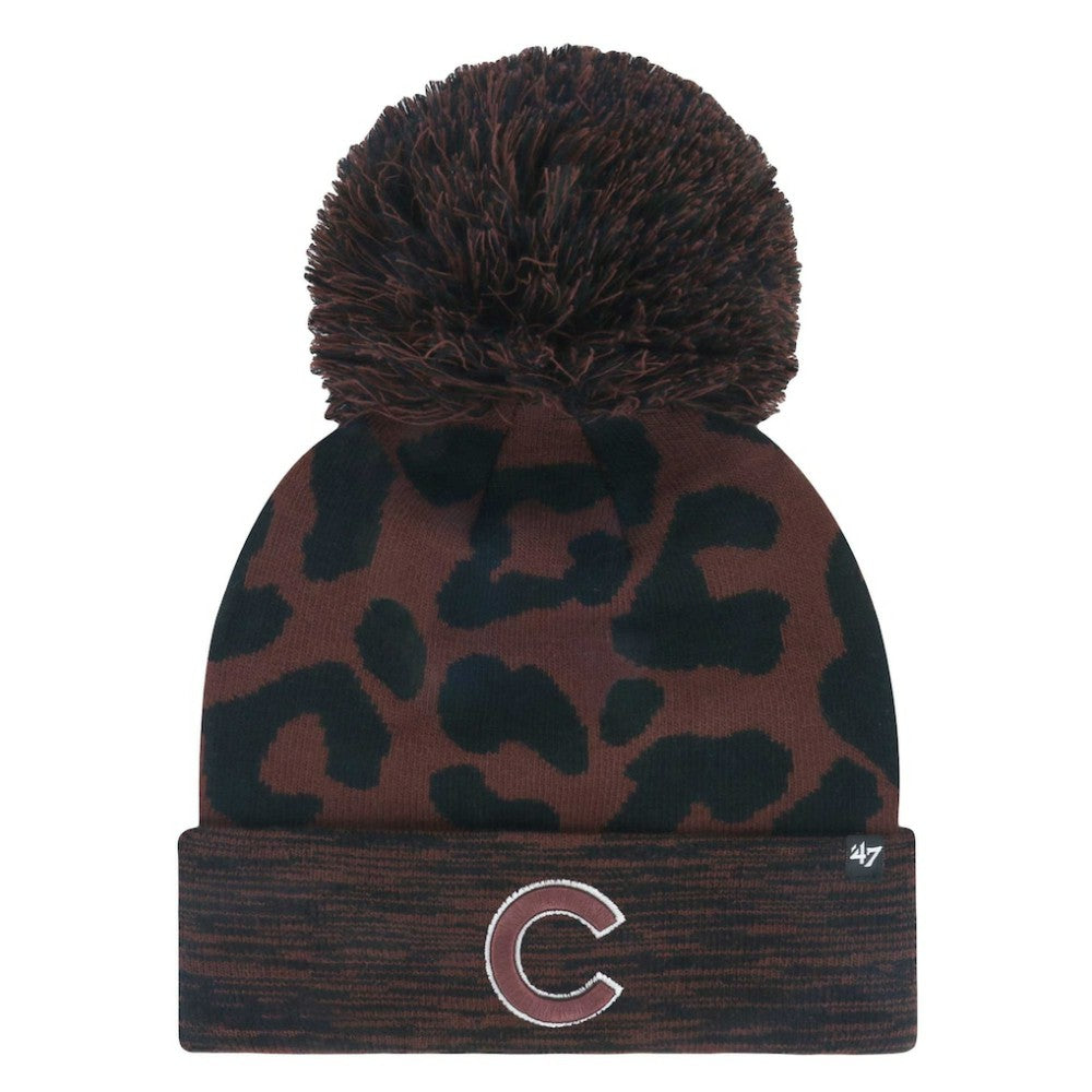 Chicago Cubs '47 Women's Rosette Cuffed Knit Hat with Pom - Brown Hats