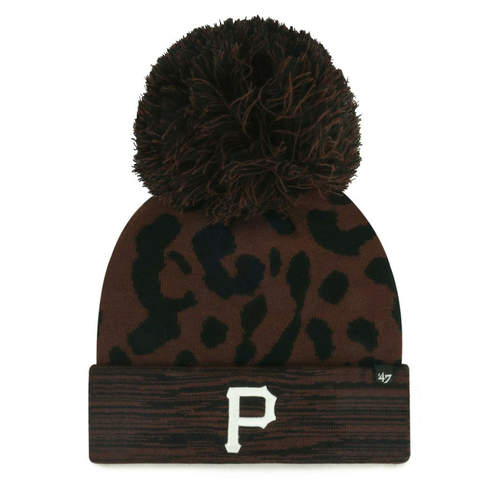 Pittsburgh Pirates '47 Women's Rosette Cuffed Knit Hat with Pom - Brown Hats