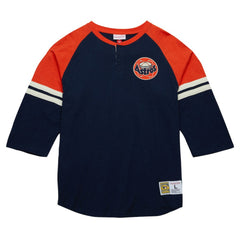 Houston Astros Mitchell & Ness Cooperstown Collection Legendary Raglan Slub Henley 3/4-Sleeve T-Shirt - Navy T-shirts