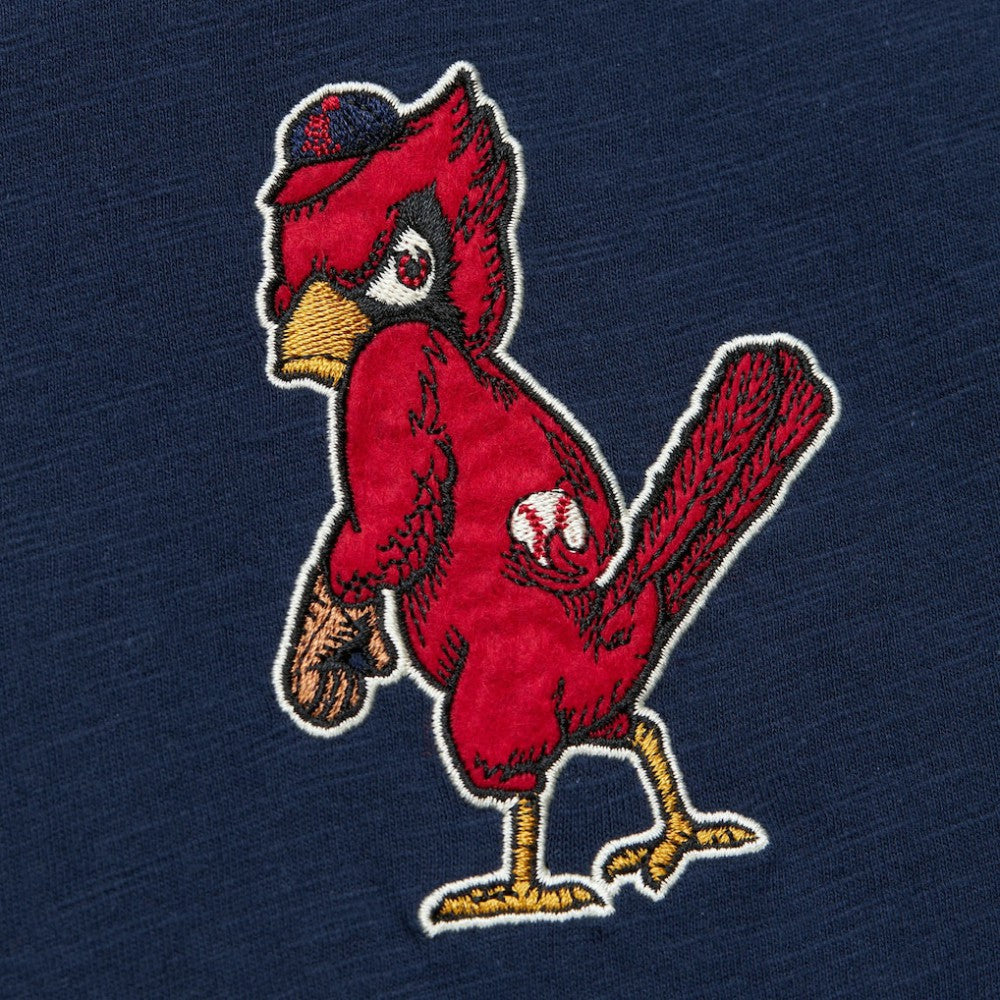 St. Louis Cardinals Mitchell & Ness Cooperstown Collection Legendary Raglan Slub Henley Three-Quarter Sleeve T-Shirt - Navy T-shirts