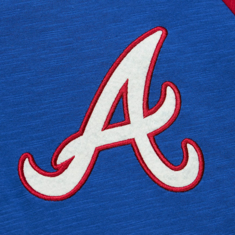 Atlanta Braves Mitchell & Ness Cooperstown Collection Legendary Raglan Slub Henley 3/4-Sleeve T-Shirt - Royal T-shirts