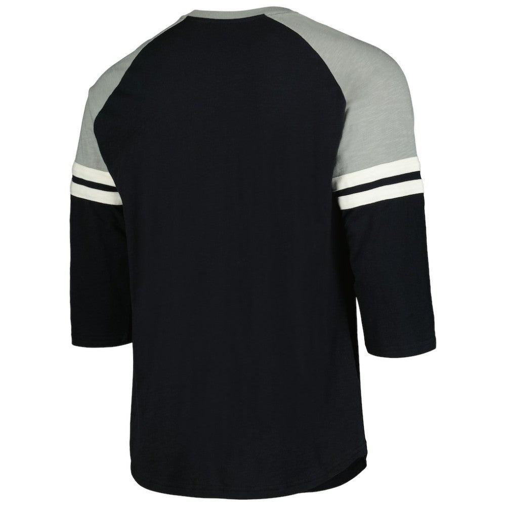 Chicago White Sox Mitchell & Ness Cooperstown Collection Legendary Raglan Slub Henley 3/4-Sleeve T-Shirt - Black T-shirts