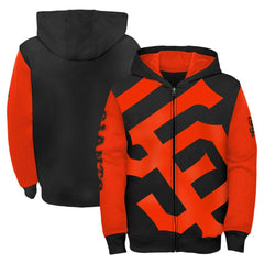 San Francisco Giants Fanatics Youth Postcard Full-Zip Hoodie Jacket - Black/Orange Jackets