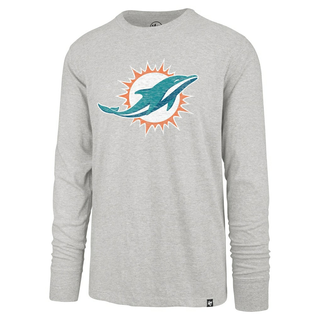 Miami Dolphins '47 Premier Franklin Long Sleeve T-Shirt Gray