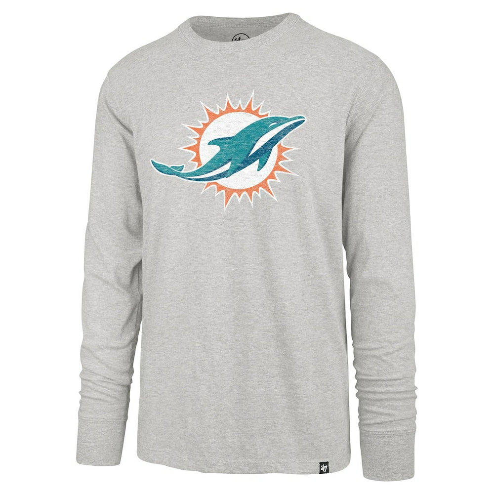 Miami Dolphins '47 Premier Franklin Long Sleeve T-Shirt Gray