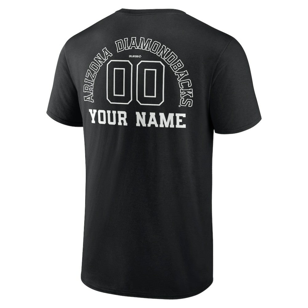 Arizona Diamondbacks Monochrome Personalized Name & Number T-Shirt - Black T-shirts