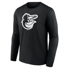 Baltimore Orioles Monochrome Personalized Name & Number Long Sleeve T-Shirt - Black T-shirts