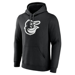 Baltimore Orioles Monochrome Personalized Name & Number Pullover Hoodie - Black Hoodies